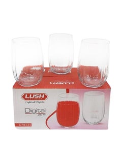 Lush Digital Tumbler Glasses 280Ml 6Pc 