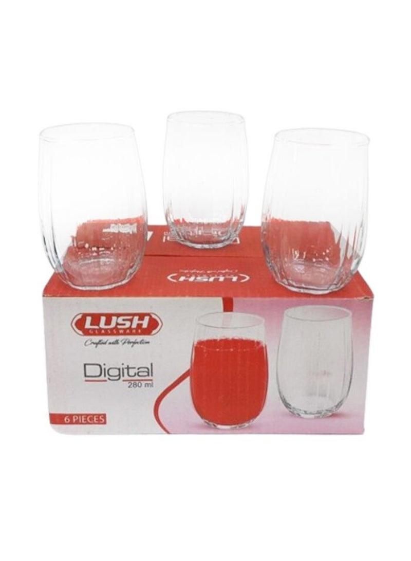Lush Digital Tumbler Glasses 280Ml 6Pc