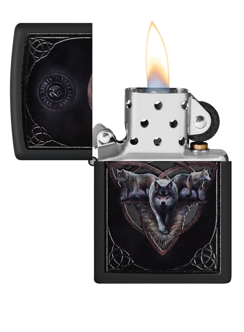 Zippo Ci405813 218 مجموعة آن ستوكز ولاعة مقاومة للرياح باللون الأسود غير اللامع - Image 3