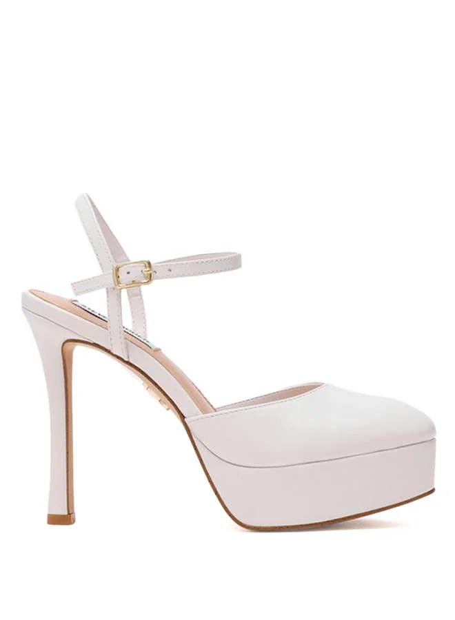 Ravished White Women's Ankle-Strap Pumps