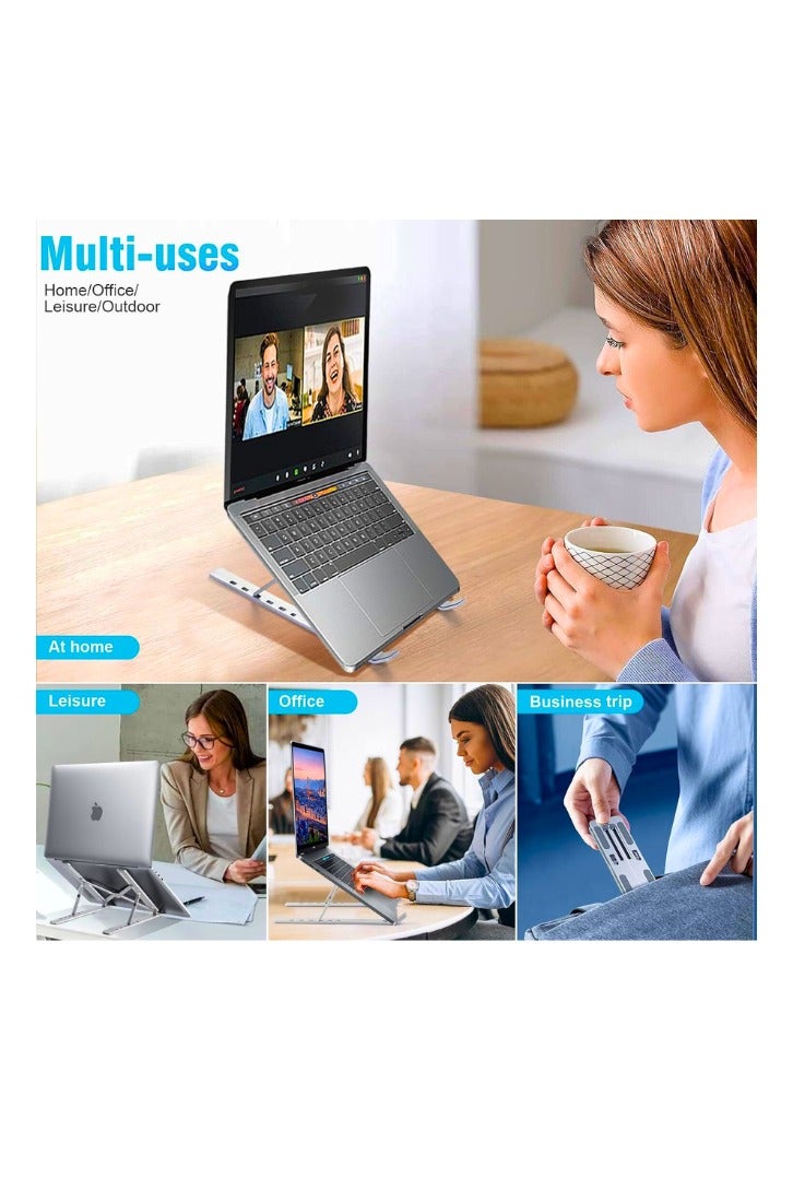 Chase Up Adjustable Laptop Stand for Desk, Portable Computer Support Stand Foldable Laptop Holder, Ventilated Cooling Notebook Stand for MacBook Pro Air, Lenovo, Dell, HP, Laptops,Tablet - Image 3