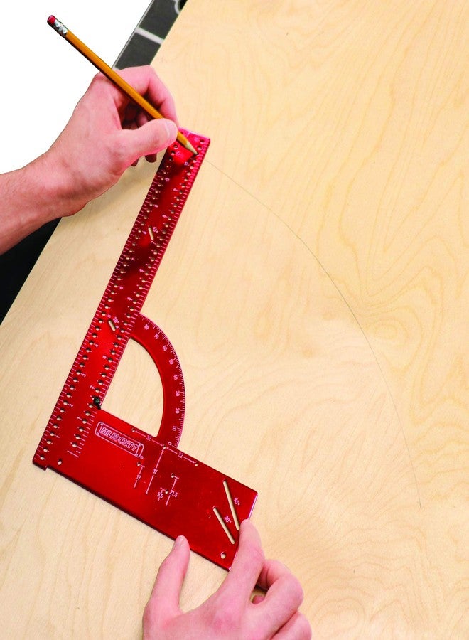 مايلكرافت مربع تأطير إمبريال 8410 MC-Square300 من مايلز كرافت - مربع نجار من الألومنيوم مقاس 12 بوصة × 8 بوصة لأعمال النجارة مع سياج قابل للإزالة - Image 4