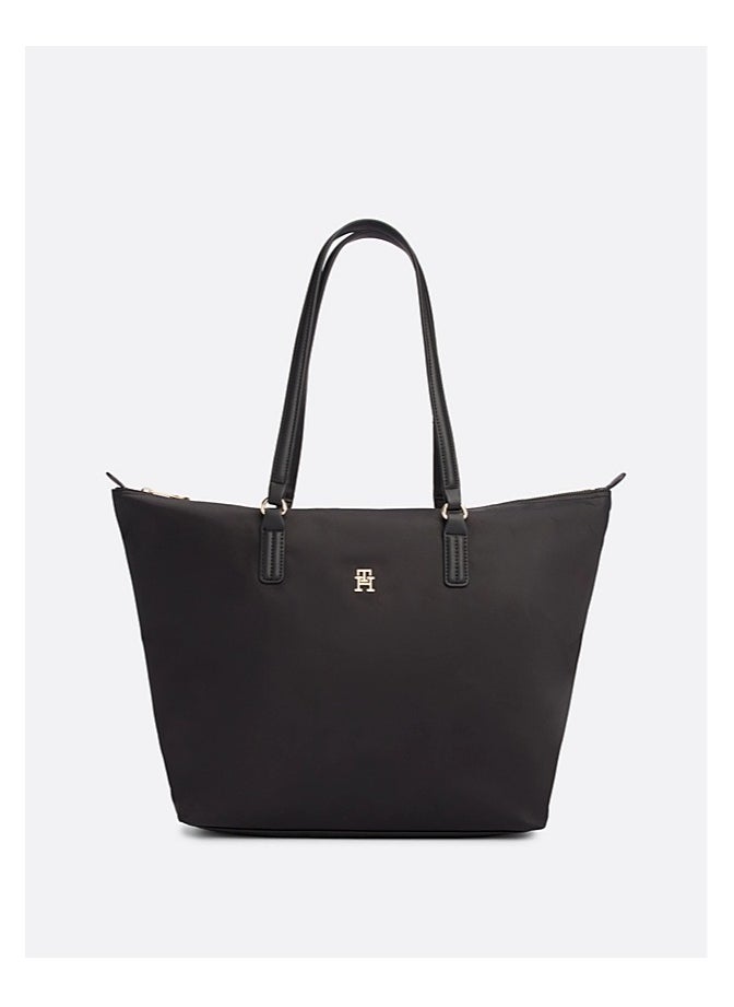 Tommy Hilfiger Plus Tommy Hilfiger Tote Bag for Women , Black Classic Fashion Versatile Signature Tape Large Capacity Shoulder Bag Handbag for Travel, Work, Gym,  - Image 1