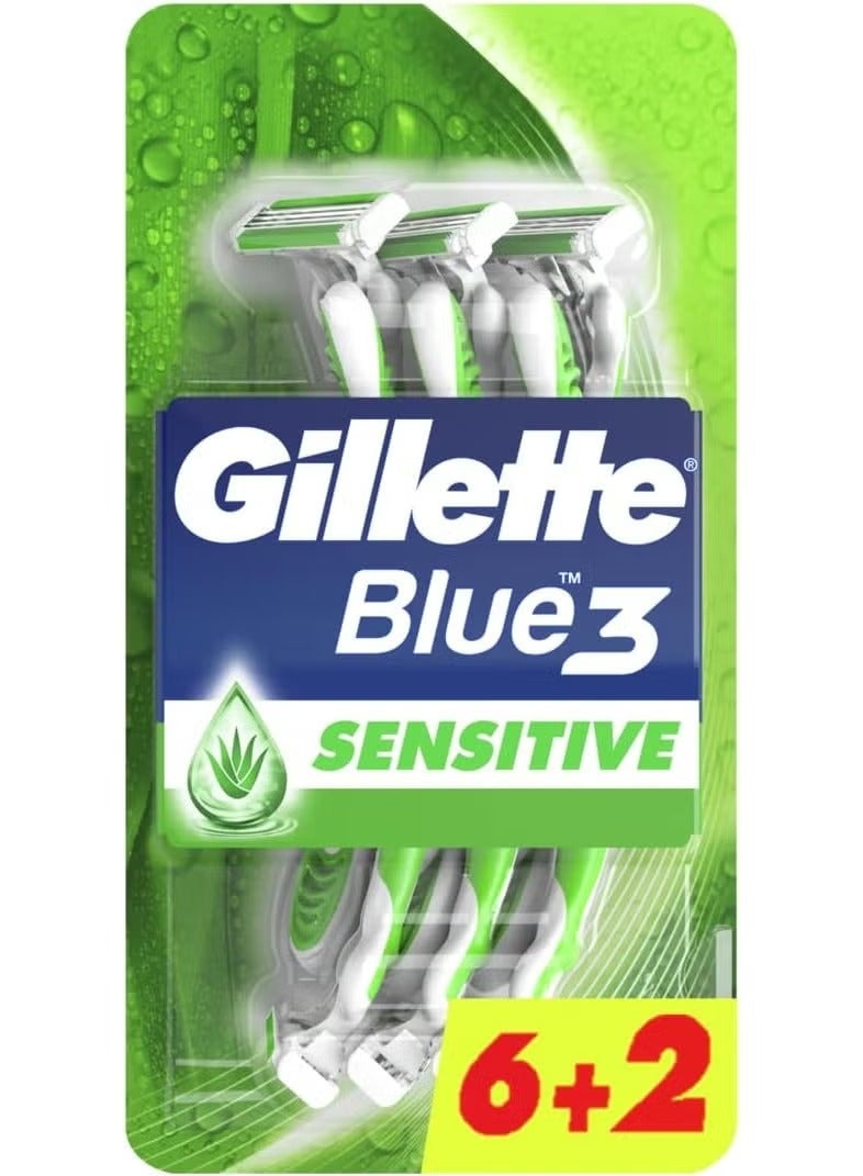 جيليت بلو 3 ماكينة حلاقة حساسه للرجال 6 + 2 - Image 2