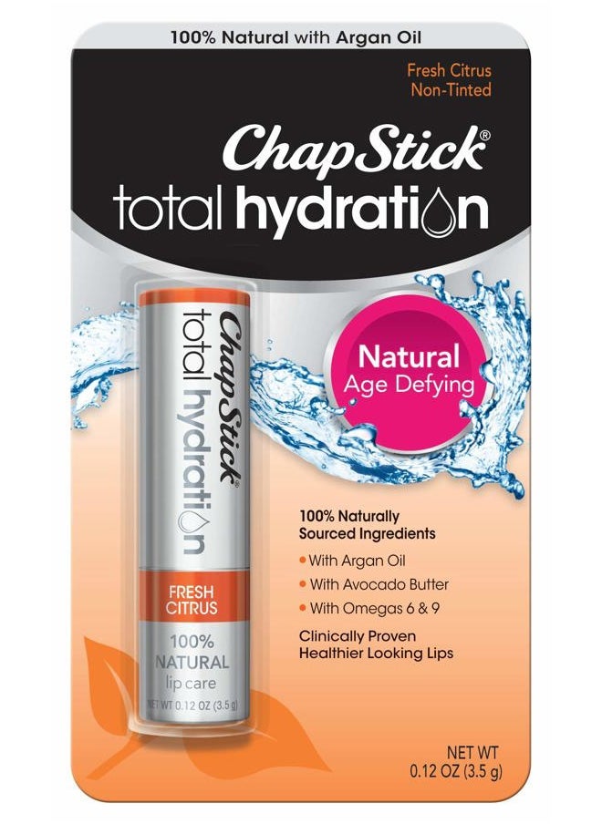 chapstick Total Hydration (Fresh Citrus Flavor, 0.12 Ounce) Flavored Lip Balm Tube, Natural Age Defying Lip Care, Clinically Proven  - Image 1