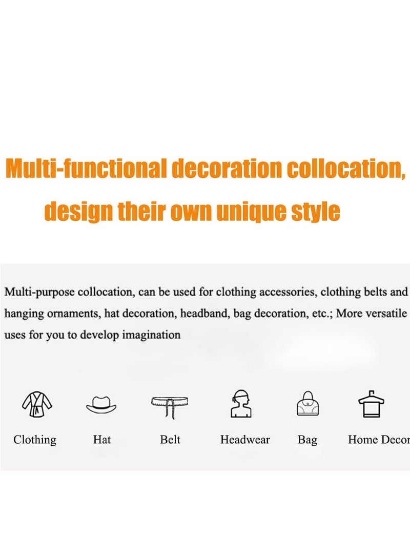 Excefore Hat Bands for Cowboy Hats Panama Rancher Hats Fedora Hats Men Women Handmade(Set of 3) - Image 5