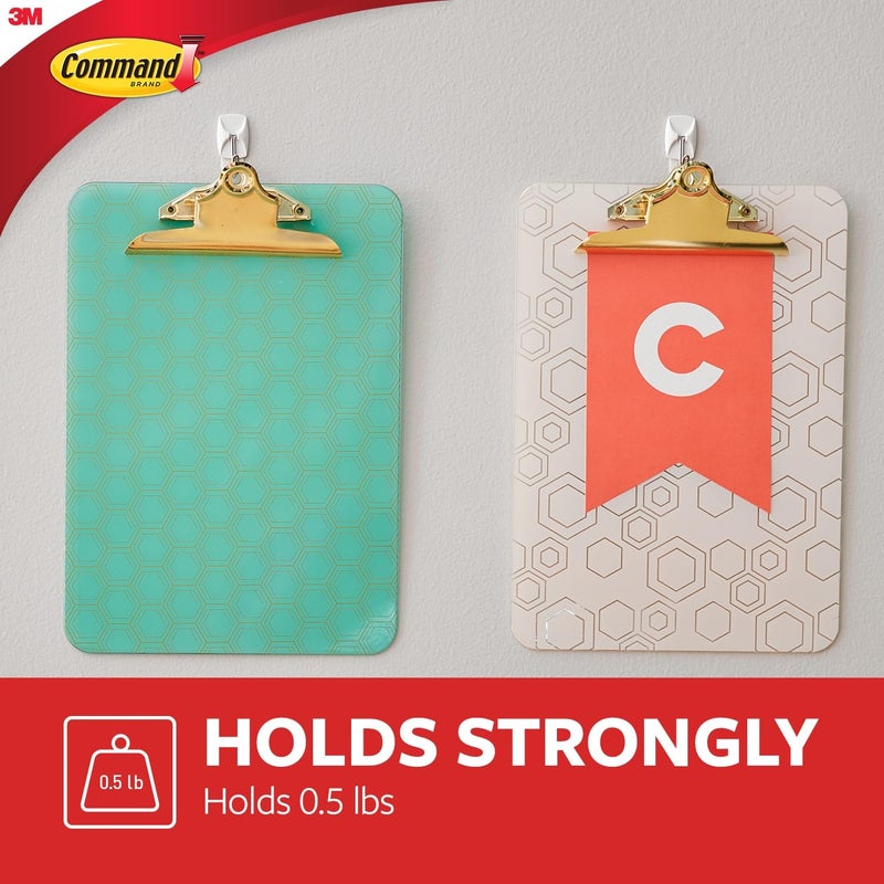 Command Command Small Wire Toggle Hooks, Damage Free Hanging Wall Hooks with Adhesive Strips, No Tools Wall Hooks for Organization in Living Spaces, 4 White Hooks and 5 Command Strips - Image 3