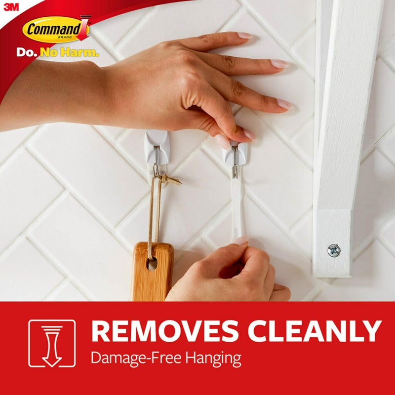 Command Command Small Wire Toggle Hooks, Damage Free Hanging Wall Hooks with Adhesive Strips, No Tools Wall Hooks for Organization in Living Spaces, 4 White Hooks and 5 Command Strips - Image 5