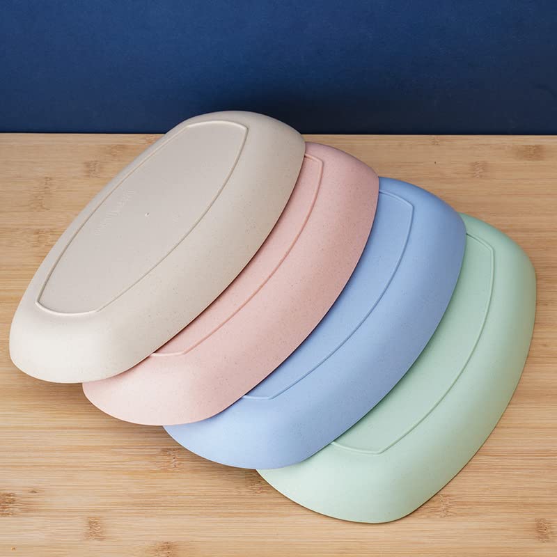 Clovis Wheat Straw Plates Set - 11 Inch Microwave & Dishwasher Safe, Lightweight, Unbreakable, Reusable Dinnerware for Kids and Adults (8Pcs, Set of 2, Random Color) - Image 4