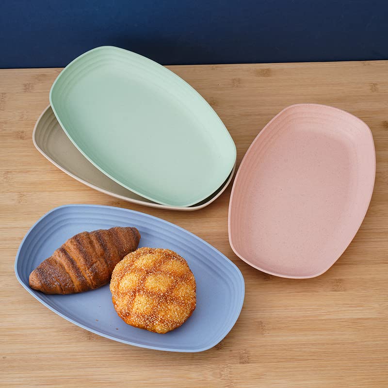 Clovis Wheat Straw Plates Set - 11 Inch Microwave & Dishwasher Safe, Lightweight, Unbreakable, Reusable Dinnerware for Kids and Adults (8Pcs, Set of 2, Random Color) - Image 3