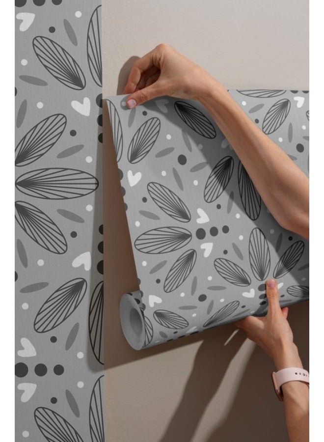 Home Gallery Beautiful Floral Pattern Fabric Wallpaper Covers An Area ​​Up To 4.2Mx3M With Adhesive  And Smoothing Tool - Image 1