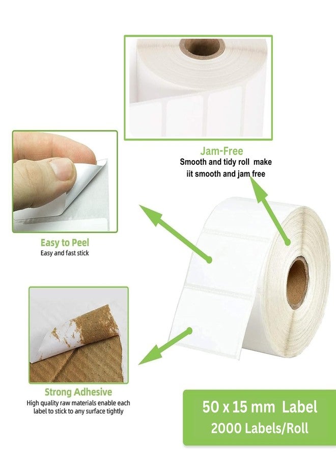True-Ally 50x15 Direct Thermal Barcode Label Sticker - 50mm x 15mm - 2000 Labels Per Roll - White Self Adhesive Sticker for Printing Barcoding (4 Roll per Pack (8000 Labels)) - Image 3