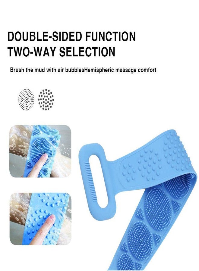 ALBIO Silicone Body Cleaning Scrubber Shower Brush, Bath Body Scrubber, Exfoliating Brush Bath Body Brush, Gel Bath Towel Shower Strap Deep Clean & Massage (Multi-Color) - Image 3