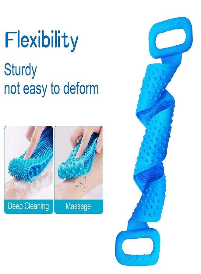 ALBIO Silicone Body Cleaning Scrubber Shower Brush, Bath Body Scrubber, Exfoliating Brush Bath Body Brush, Gel Bath Towel Shower Strap Deep Clean & Massage (Multi-Color) - Image 4