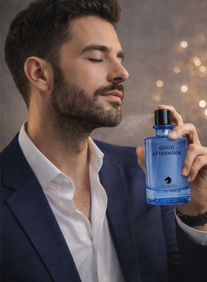 كافاليير بيرفيوم عطر رجالي فاخر، كافالير جود أفترنون، أو دو بارفان، 100 مل | عطر رجالي يدوم طويلًا | نفحات حمضية ومنعشة وحارة وعنبرية - Image 3