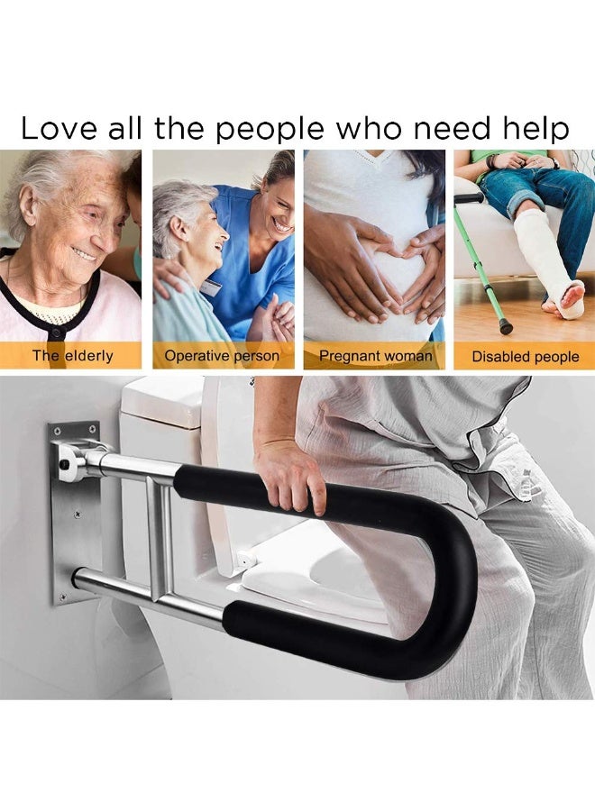 Dovva Handicap Grab Bars Rails 23.6 Inch Toilet Handrails Bathroom Safety Bar Hand Support Rail Handicapped Handrail Accessories for Seniors Elderly Disabled Mounted Bath Grips - Image 5