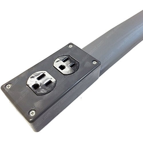 Electriduct Lay Flat Electrical Power Extension Cord Duplex Receptacle Cable Protector - 5 Feet - Gray - Image 1