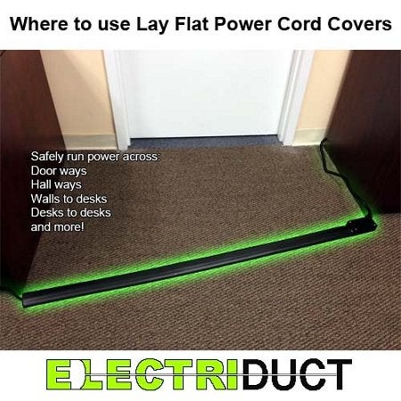 Electriduct Lay Flat Electrical Power Extension Cord Duplex Receptacle Cable Protector - 5 Feet - Gray - Image 5