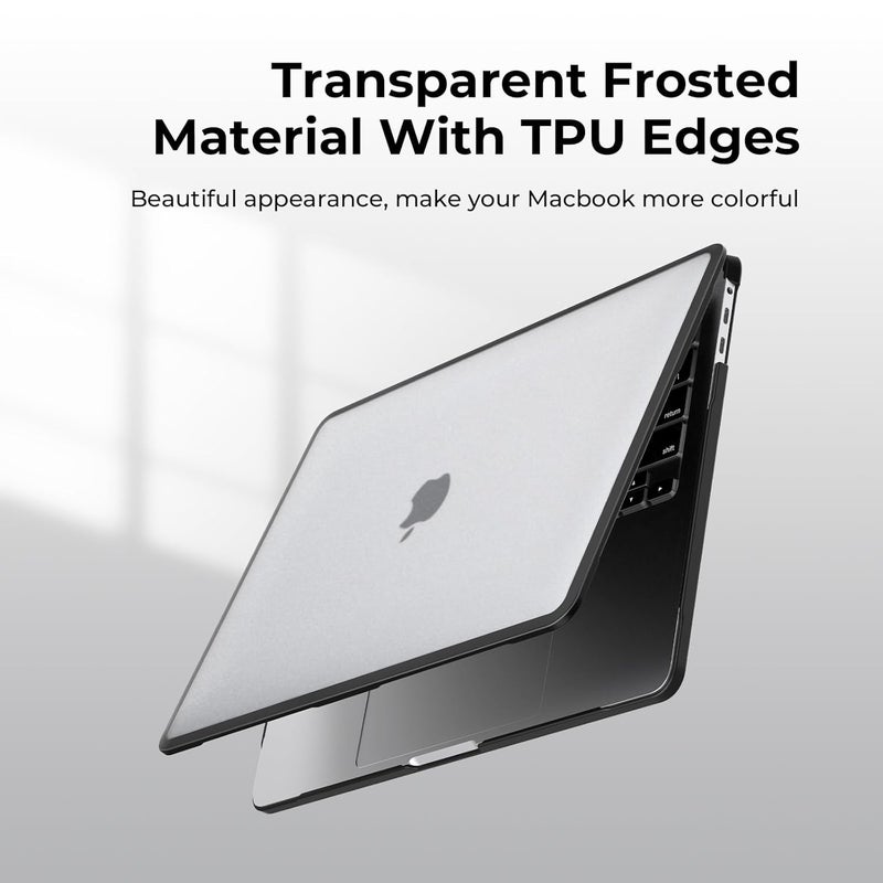 BlueSwan حافظة BlueSwan متوافقة مع Macbook Pro 13 بوصة M2 M1 A2338 A2251 A2289 A2159 A1989 A1706 A1708، صدرت في 2024 2023 2022-2017، إطار TPU مضاد للتمزق + غطاء PC غير لامع مضاد لبصمات الأصابع - شفاف مصنفر - Image 4