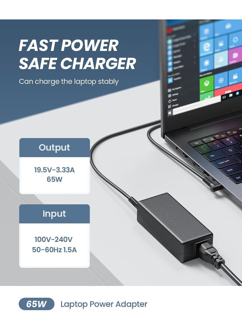 Terabyte شاحن لابتوب 65 واط متوافق مع HP EliteBook و Pavilion و Chromebook و ProBook و Envy و Spectre و Stream و 250 G6 و 255 G7 و 741727-001 و 710412-001 والمزيد (4.5 × 3 مم) - Image 3