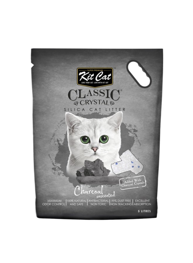 Kit Cat Classic Crystal Cat Litter – Charcoal Unscented (5 Litres) - Image 1