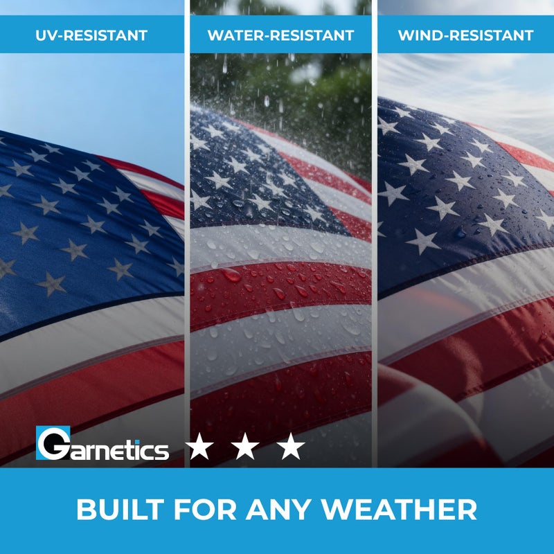 Garnetics American Flag | American Flags for Outside 3X5 |100% Made in USA Flag-not imported - Premium US Flag 3X5 Heavy Duty Outdoor with Embroidered Stars and Sewn Stripes. - Image 5