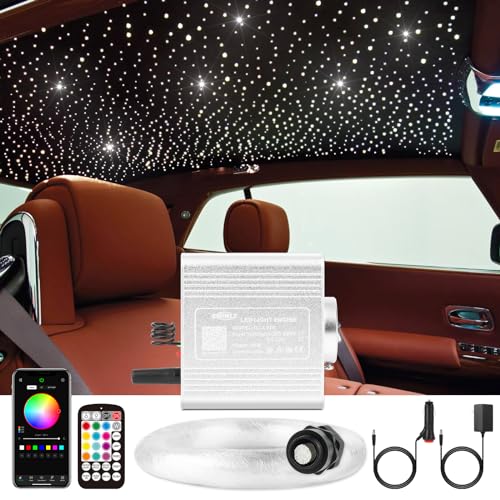 CHINLY 550pcs Starlight Headliner Kit, Upgraded Twinkle Lights, RGBW Fiber Optic Lights, Car Star Lights for Ceiling Car Theater, 0.03in 9.8ft - Image 1