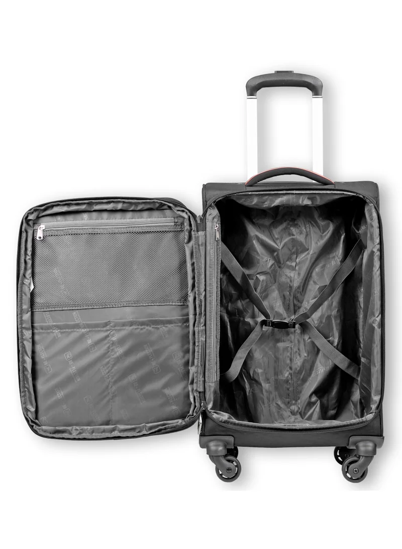 ريفلكشين Reflection Expandable Soft Trolley Luggage – 20" Carry-On with TSA Lock, Double Security Zipper & 360° Spinner Wheels, Black