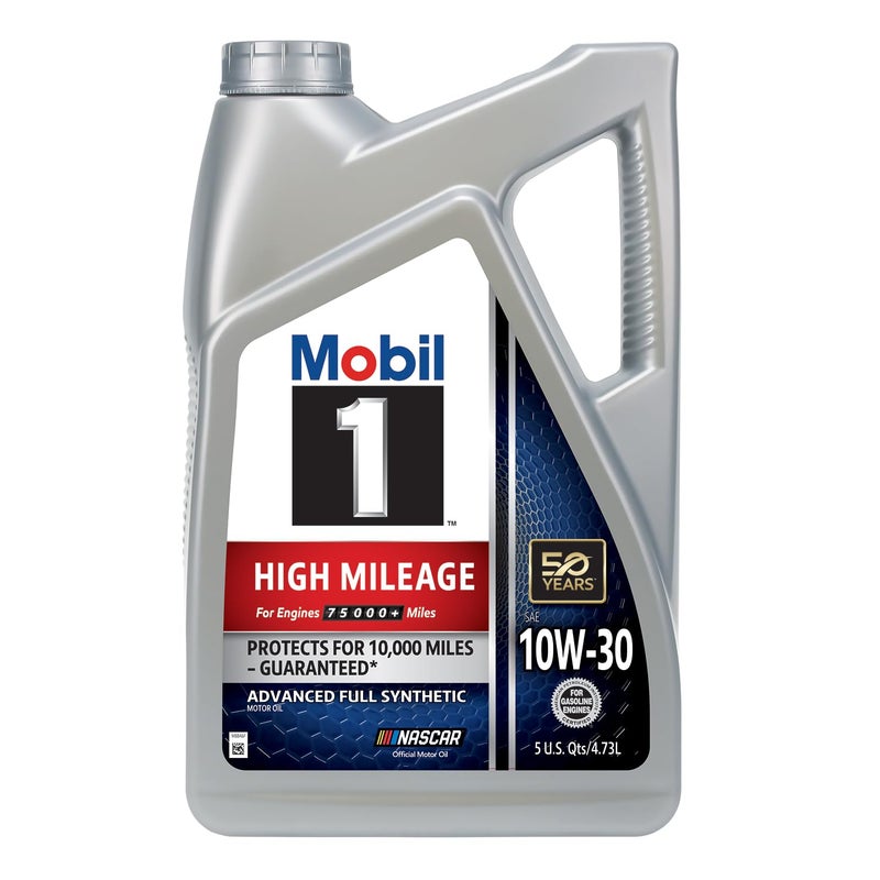 Mobil 1 High Mileage Full Synthetic Motor Oil 10W-30, 5 Quart - Image 2