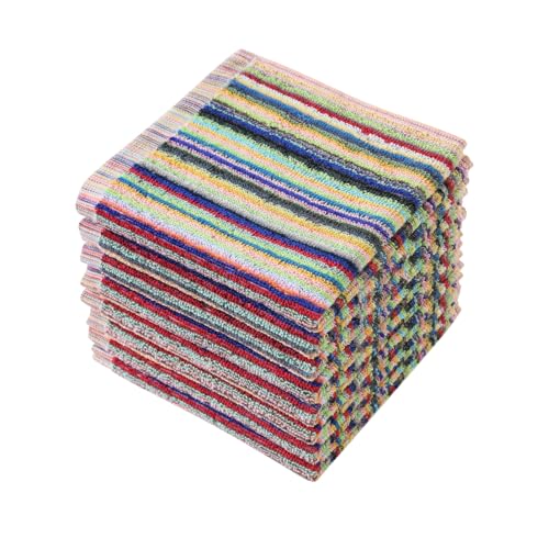 Oeleky Kitchen Dishcloths for Washing Dishes Ultra Absorbent Dish Rags Cotton Cleaning Cloths Pack of 8 12x12 Inches multi1 12x12 inch