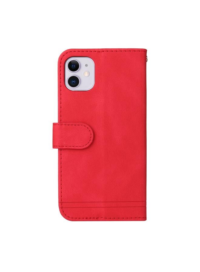 S-TOP Case For iPhone 11 Skin Feel Life Tree Metal Button Horizontal Flip Leather Case with Holder & Card Slot & Wallet & Photo Frame & Strap - Image 3