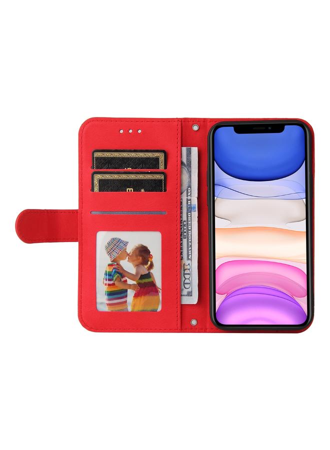 S-TOP Case For iPhone 11 Skin Feel Life Tree Metal Button Horizontal Flip Leather Case with Holder & Card Slot & Wallet & Photo Frame & Strap - Image 4