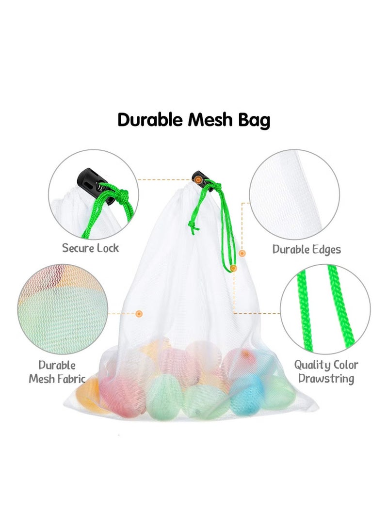 Bukela 20 Pieces Reusable Produce Bags Mesh Pouch, Toy Storage Bags Drawstring Washable Organization 5 Large 8 Medium 7 Small for School Office, Puzzles Games Storage (Multicolour)  - Image 3