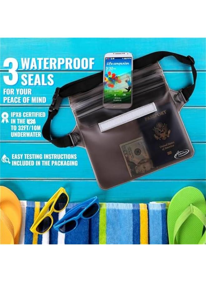 Arabest Waterproof Waist Pouch with Strap for Phone Passport Wallet Purse, Floating Bag for Pool Beach Kayaking Boating, Travel Swimming Accessories  - Image 4