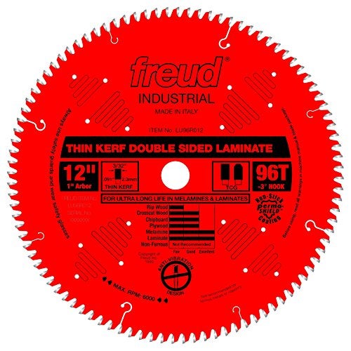 Freud LU96R012: 12" x 96T Thin Kerf Double Sided Laminate/Melamine - Image 1