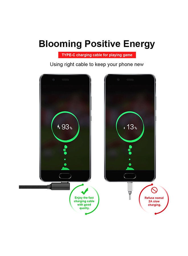 NIBEMINENT Braided 90 Degree Right Angle Type C Micro USB Fast Data Sync Charger Cable Black - Image 5