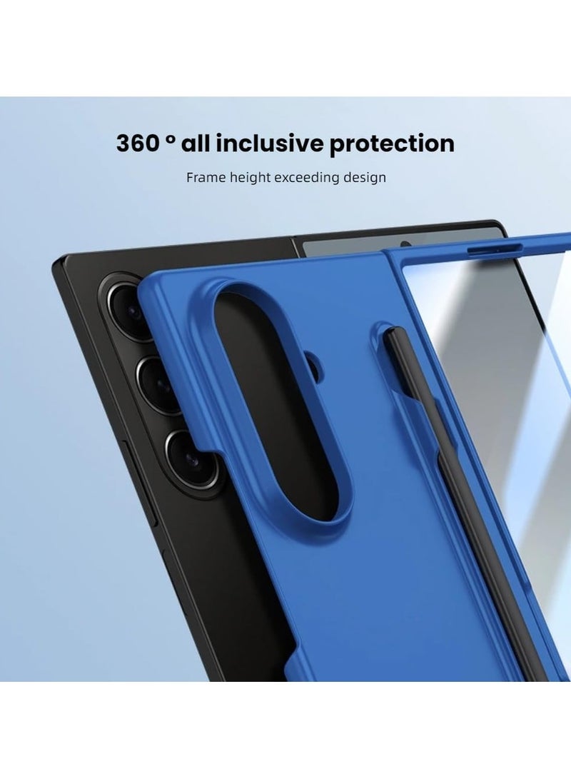 Case compatible with Samsung Galaxy Z Fold 7 5G (with S Pen), featuring a built-in pen slot and screen protector, equipped with a PC matte finish drop-resistant hard shell. - Image 3