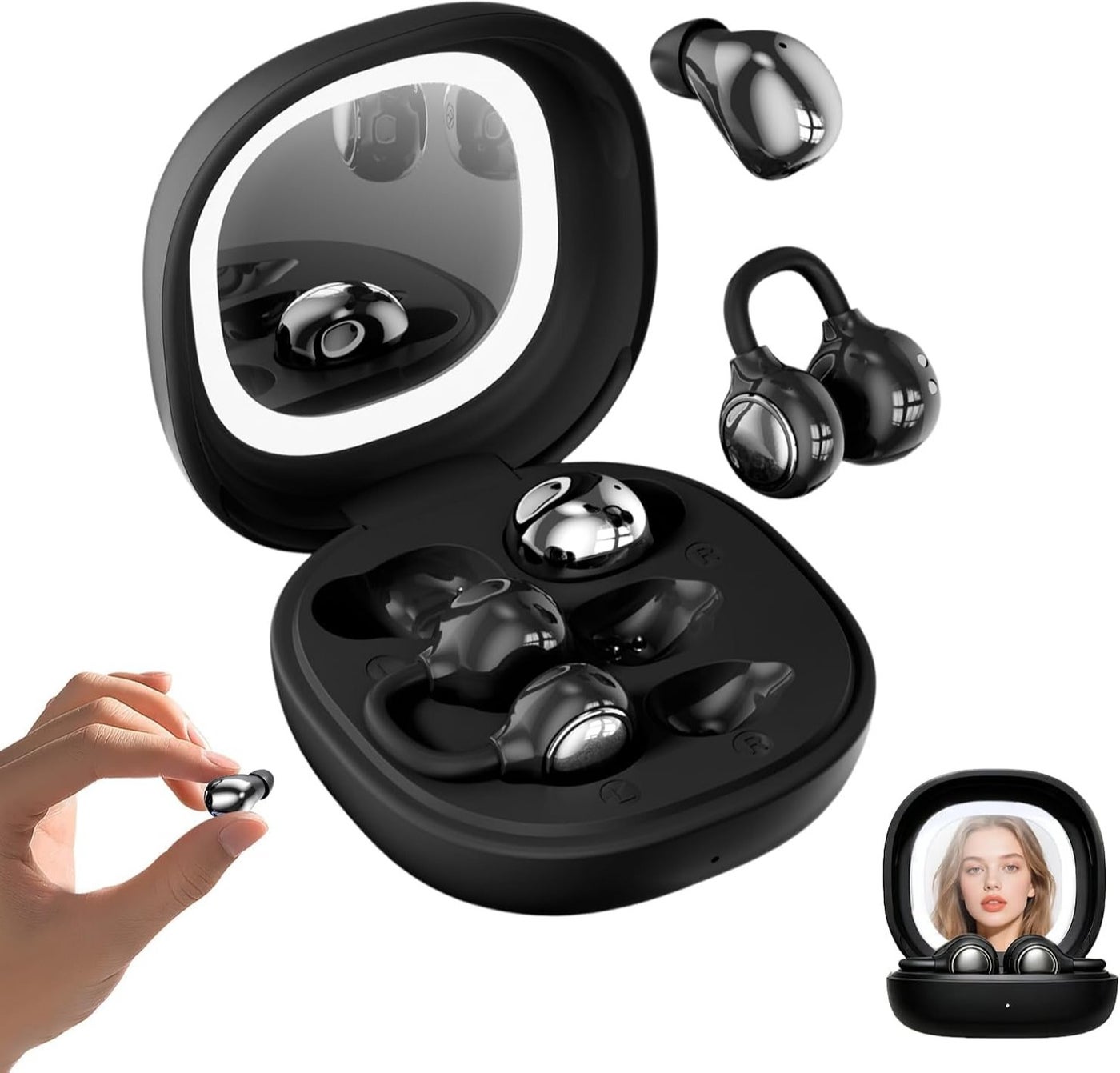 caijin Caijin 2-in-1 Earbuds Set With Makeup Mirror ZB09AA0C07E70628257DBZ