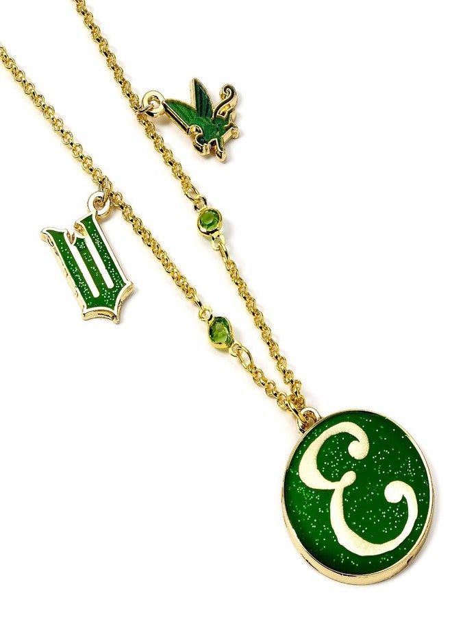 WICKED Elphaba 'E' Icon Green & Gold Necklace with Charm Embellishments, One Size, Zinc alloy - 93% zinc + 3% copper + 4% aluminum, No Gemstone - Image 1