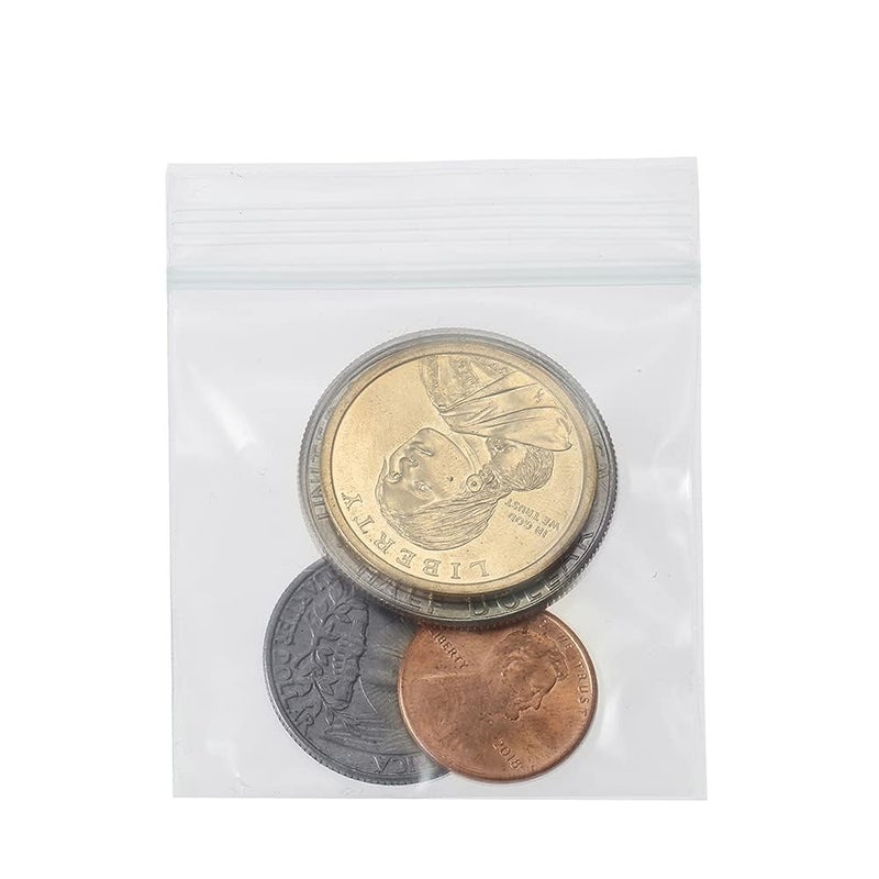 Macoota 200 Pcs 1.5" x 1.5" Small Thick Heavy Duty Clear Reclosable Zip Poly Lock Bags Durable Seal Resealable Zipper Bags Jewelry Earrings Pill Zip Bag - Image 4