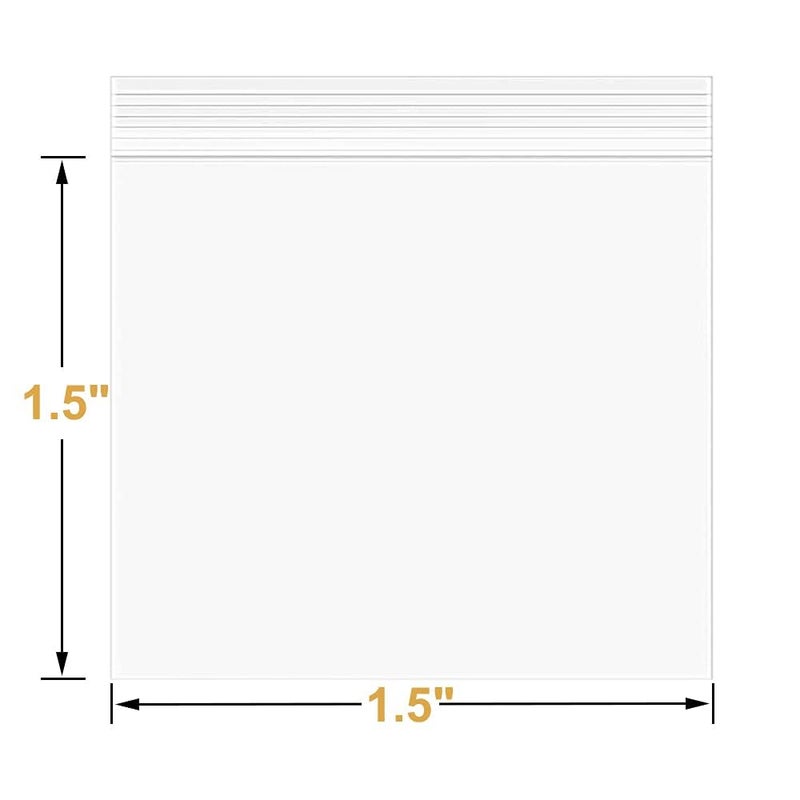 Macoota 200 Pcs 1.5" x 1.5" Small Thick Heavy Duty Clear Reclosable Zip Poly Lock Bags Durable Seal Resealable Zipper Bags Jewelry Earrings Pill Zip Bag - Image 2