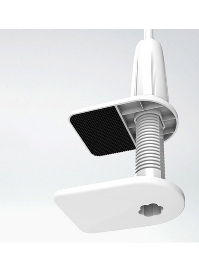 Bukela - Double Clamp Spiral Base Lazy Stand, Bedside Drama, Live Office, 360° Ultra-stable Hover, Universal Clip Lazy Mounting Clip Hands-free Flexible Long Arm Stand, Suitable for Mobile Phone Mobile Stand Baby Monitor Suitable for Desk, Bed, Office, Kitchen (white) - Image 1