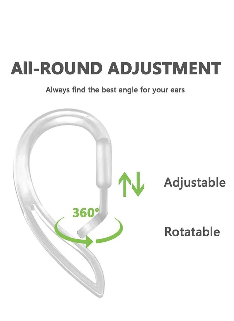 KASTWAVE Transparent Ear Hooks Compatible for AirPods Pro 360° Rotation Adjustable Flexible Anti-Slip Anti-Lost Sport Outdoor Replacement Earhooks Holder for AirPod Pro Multi-Dimensional Adjustable  - Image 3