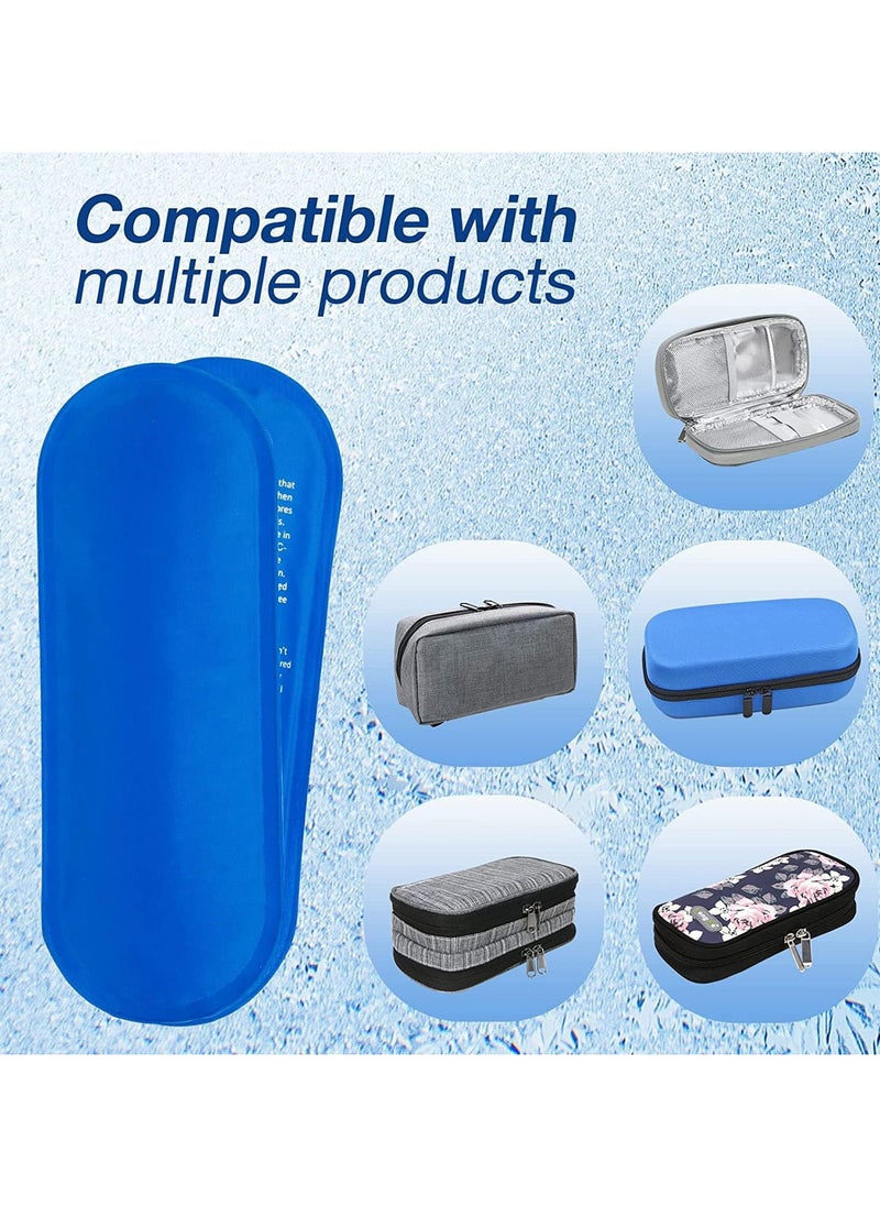 4Pcs Reusable Cooler Ice Packs for Diabetic Insulin Cooler Storage Bag, TSA Approved Ice Packs for Diabetic Travel Cases, Mini Ice Packs for Most Insulated Medication Travel Bag