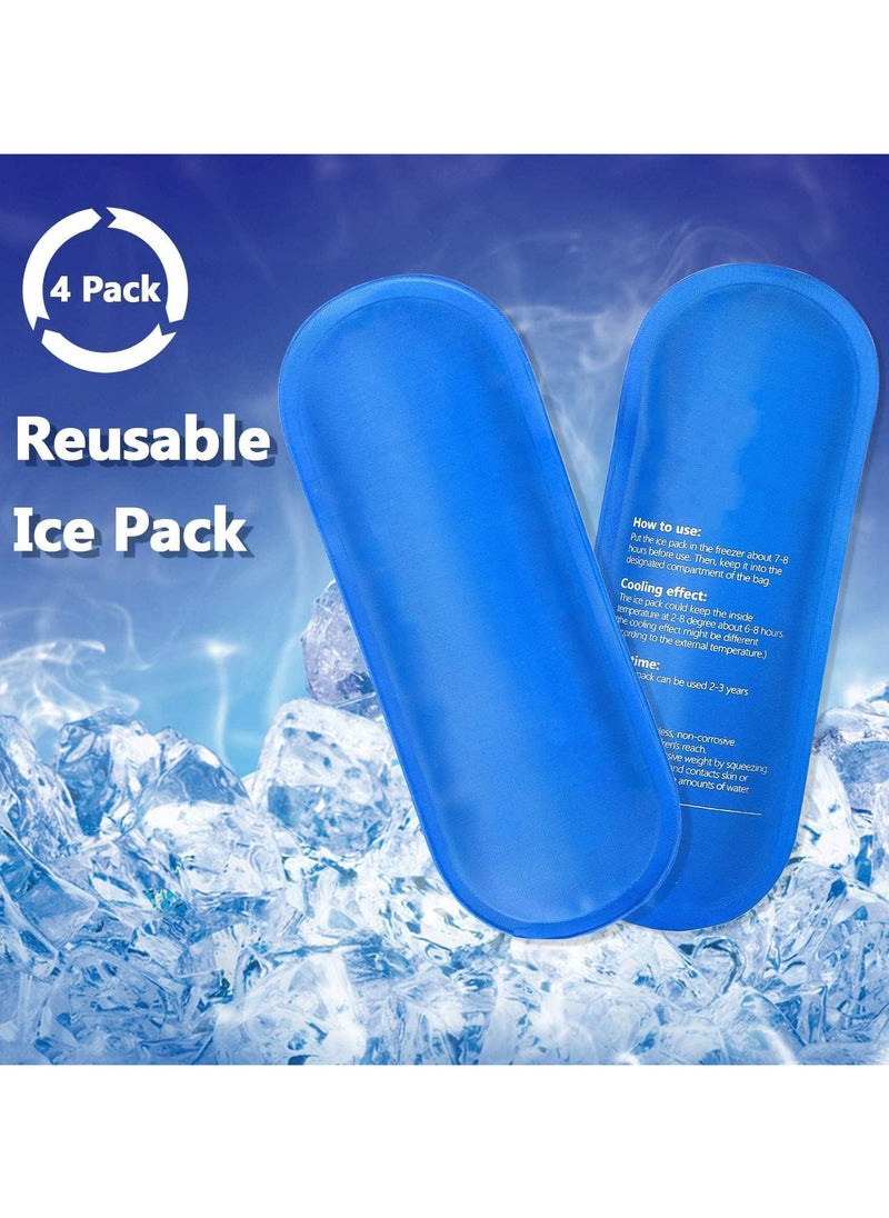 4Pcs Reusable Cooler Ice Packs for Diabetic Insulin Cooler Storage Bag, TSA Approved Ice Packs for Diabetic Travel Cases, Mini Ice Packs for Most Insulated Medication Travel Bag