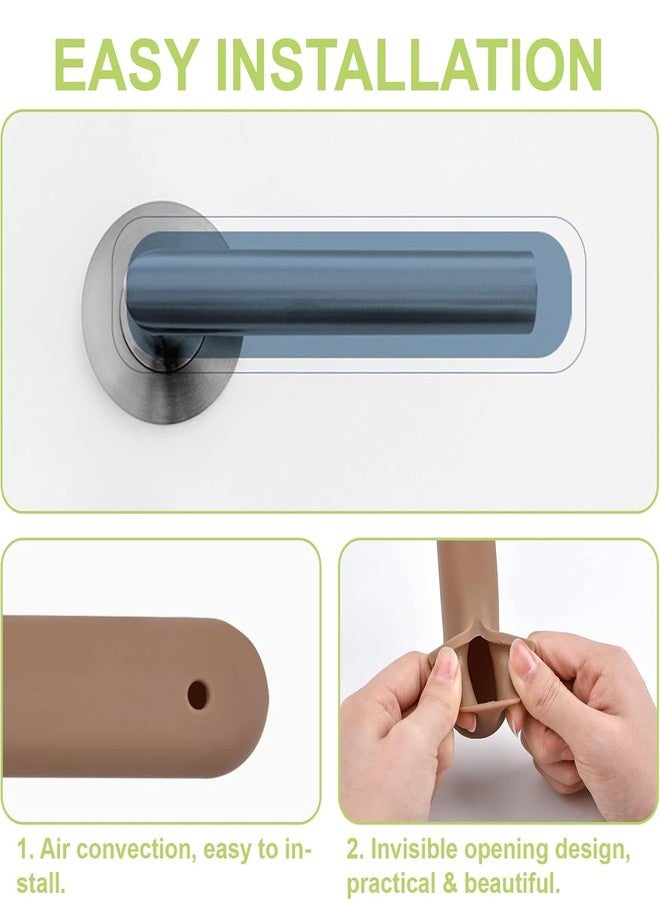 RupeeRise 2 Pcs Silicone Door Handle Cover, Soft Door Knob Protectors for Home, Cold Weather Protection Pet Scratch Prevention, (Brown) - Image 4