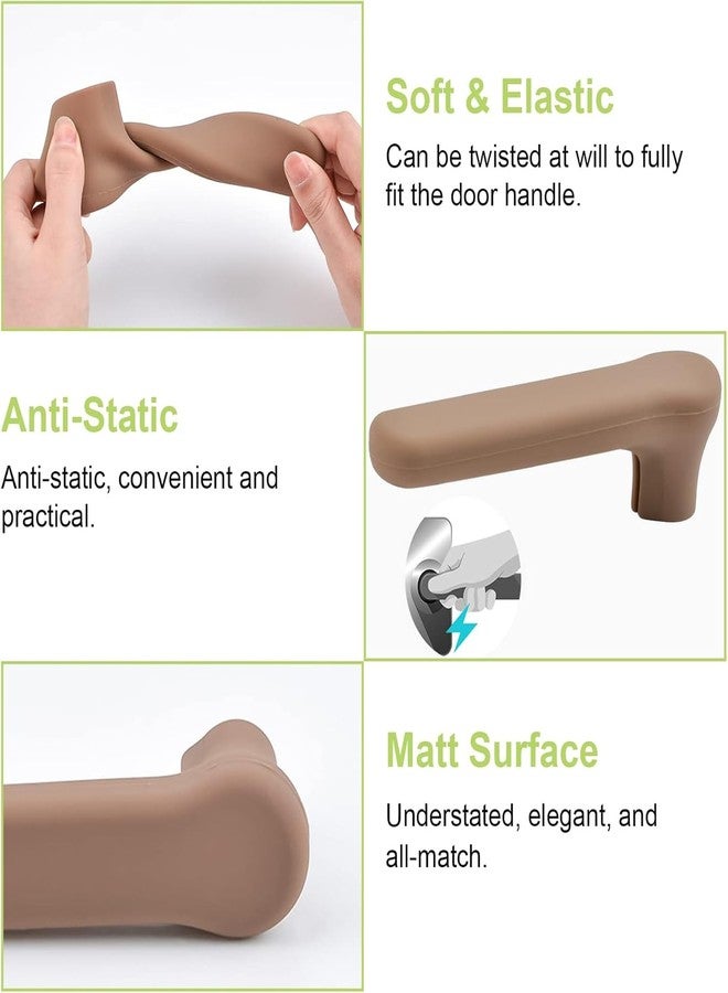 RupeeRise 2 Pcs Silicone Door Handle Cover, Soft Door Knob Protectors for Home, Cold Weather Protection Pet Scratch Prevention, (Brown) - Image 3