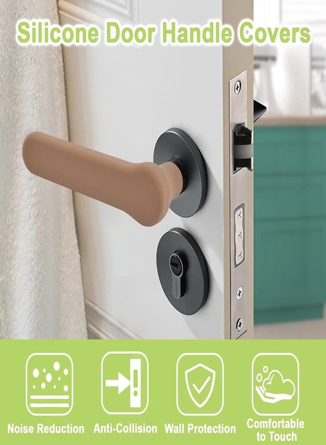 RupeeRise 2 Pcs Silicone Door Handle Cover, Soft Door Knob Protectors for Home, Cold Weather Protection Pet Scratch Prevention, (Brown) - Image 5