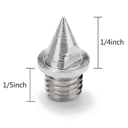 AUGSUN 120pcs 1/4inch Stainless Steel Track and Cross Country Spikes with Red or Green Spike Wrench(Random Color), Replacement Spikes for Sprint Sports Short Running Shoes - Image 3