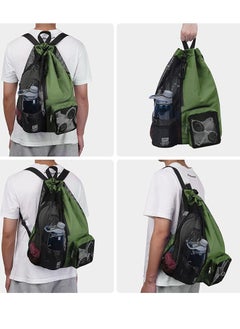 Skycare Skycare Swim Bag Mesh Drawstring Backpack with Wet Pocket Beach Backpack for Swimming, Gym, and Workout Gear  - Image 2